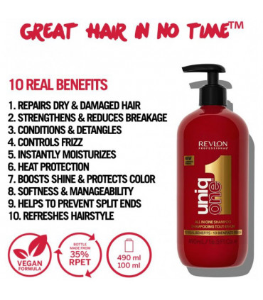 Revlon Professional Uniq One Original Shampooing-baume 300ml Shampoing nourrissant pour tous types de cheveux - 3